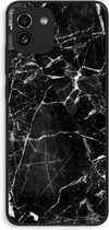 Case Company® - Hoesje geschikt voor Samsung Galaxy A03 hoesje - Zwart Marmer - Soft Cover Telefoonhoesje - Bescherming aan alle Kanten en Schermrand