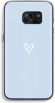 Case Company® - Hoesje geschikt voor Samsung Galaxy S7 hoesje - Klein Hart Blauw - Soft Cover Telefoonhoesje - Bescherming aan alle Kanten en Schermrand