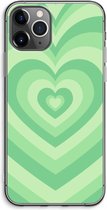 Case Company® - Hoesje geschikt voor iPhone 11 Pro Max hoesje - Hart Groen - Soft Cover Telefoonhoesje - Bescherming aan alle Kanten en Schermrand