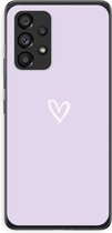 Case Company® - Hoesje geschikt voor Samsung Galaxy A53 5G hoesje - Klein hartje paars - Soft Cover Telefoonhoesje - Bescherming aan alle Kanten en Schermrand