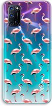 Case Company® - Hoesje geschikt voor Oppo A52 hoesje - Flamingo - Soft Cover Telefoonhoesje - Bescherming aan alle Kanten en Schermrand