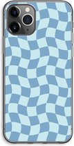 Case Company® - Hoesje geschikt voor iPhone 11 Pro Max hoesje - Grid Blauw - Soft Cover Telefoonhoesje - Bescherming aan alle Kanten en Schermrand