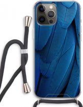 Case Company® - Hoesje met koord geschikt voor iPhone 12 Pro Max hoesje met Koord - Pauw - Telefoonhoesje met Zwart Koord - Extra Bescherming aan alle Kanten en Over de Schermrand