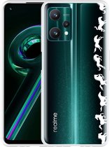 Realme 9 Pro+ Hoesje Horses in Motion - Wit - Designed by Cazy