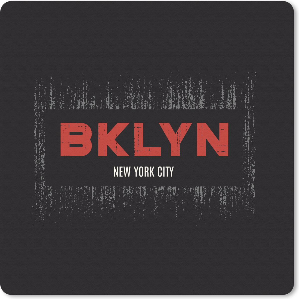 Muismat XXL 60x60 cm - Bureau onderlegger - Bureau mat New York - Brooklyn - Rood - Bureaumat - Gaming mousepad xl - Bureaulegger groot - Computer deskmat