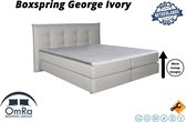 Omra - Complete boxspring - George Ivory - 220x220 cm - Inclusief Topdekmatras - Hotel boxspring