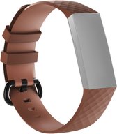 Siliconen bandje - geschikt voor Fitbit Charge 3 / Charge 4 - maat S/M - koffiekleurig