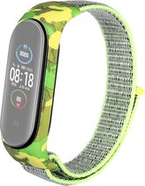 Nylon bandje camouflage case - geschikt voor Xiaomi Mi Band 3 / Mi Band 4 / Mi Band 5 - geel