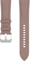 Leren bandje - geschikt voor Samsung Galaxy Watch 6 / Watch 6 Classic / Watch 5 / Watch 5 Pro / Watch 4 / Watch 4 Classic / Watch 3 41 mm / Active / Active 2 / Watch 42 mm - bruin-roze