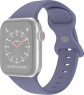 Siliconen bandje - geschikt voor Apple Watch series 1/2/3/4/5/6/7/8/9/SE/SE 2/Ultra/Ultra 2 met case size 42 mm / 44 mm / 45 mm / 49 mm - maat S/M - grijsblauw