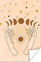 Poster Bohemian - Sterren - Maan - Spiritualiteit - Abstract - 20x30 cm