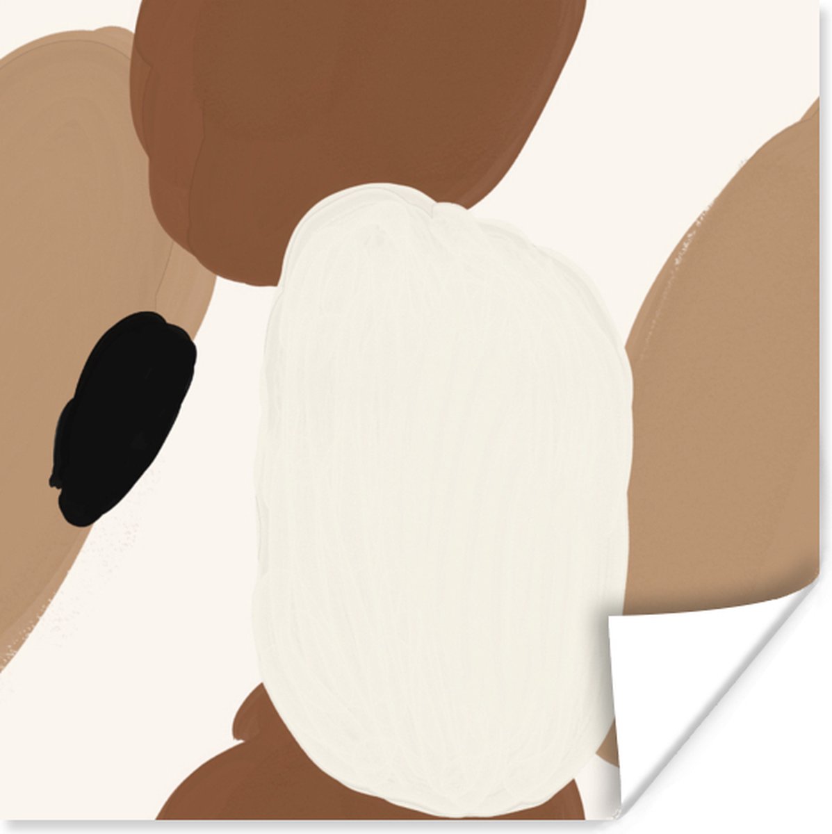 Poster Bruin - Vlekken - Design - 50x50 cm