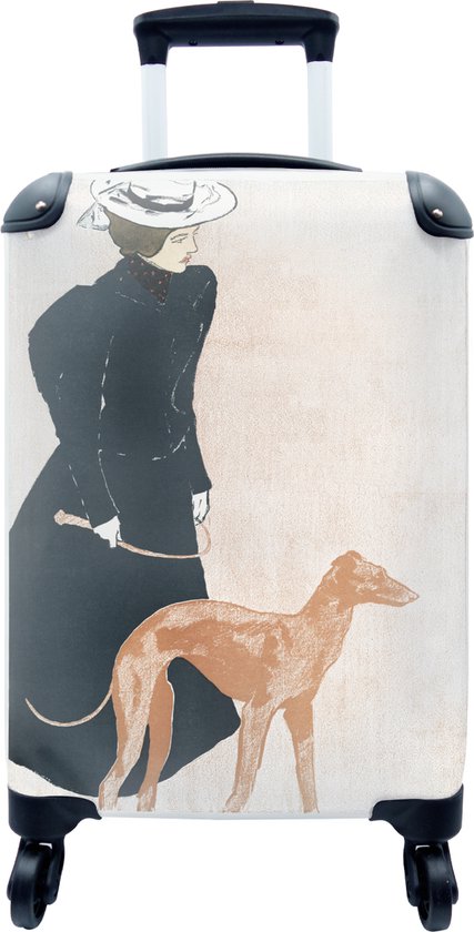 Koffer - Woman walking dog - schilderij van Edward Penfield - Past binnen  55x40x20 cm... | bol.com