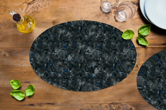 Napperons de table ovales - Sets de table - Sets de table ovales - Imprimé marbre - Imprimé granit - Motifs - 6 pièces