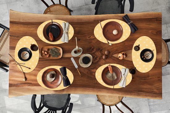 Napperons de table ovales - Sets de table - Sets de table ovales - Coeur - Saint Valentin - Cadeau romantique - Motifs - 6 pièces