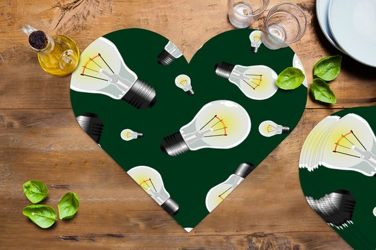 Dessous de verre - Napperons - Napperons coeur - Lampes - Motifs - Lumière - 10 pièces