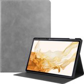 Case2go - Hoes geschikt voor Samsung Galaxy Tab S8 Plus (2022) - PU Leer Folio Book Case - Grijs