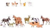 Plastic boerderij speelgoed dieren figuren setje van 60x stuks