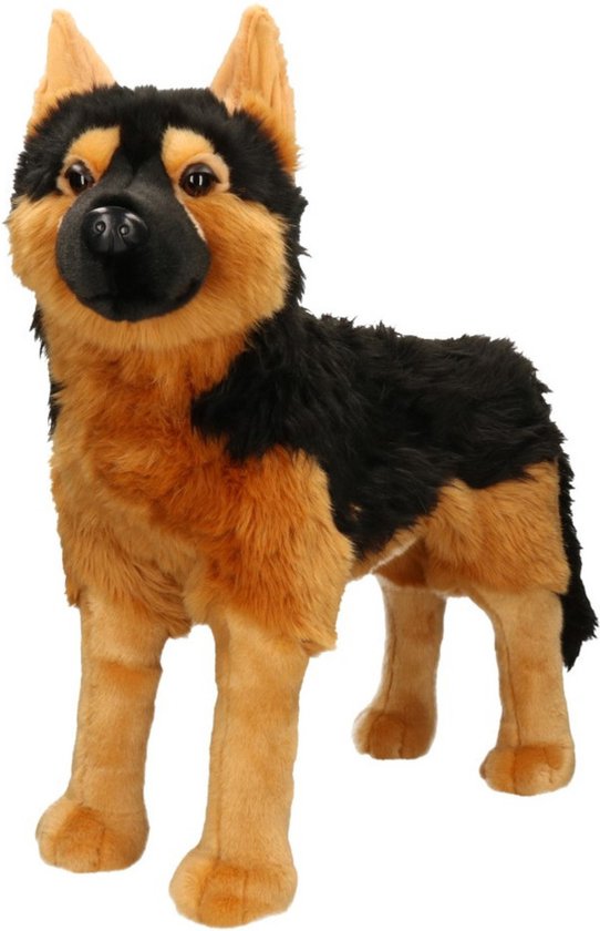 Grote pluche bruin/zwarte Duitse Herder hond knuffel 53 cm - Honden  huisdieren... | bol.com