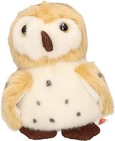 Pluche knuffel Uil vogel bruin/wit van ongeveer 13 cm - Speelgoed knuffelbeesten/Uilen/Vogels