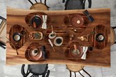 Set de table bio - Napperons de table bio - Blocs - Bois dur - Robuste - Motifs - 8 pièces