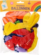 Ballonnen regenboog mix dia 30 cm 35 stuks