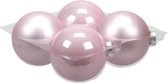 Othmar Decorations grote kerstballen - 4x st - poeder roze - 10 cm - glas