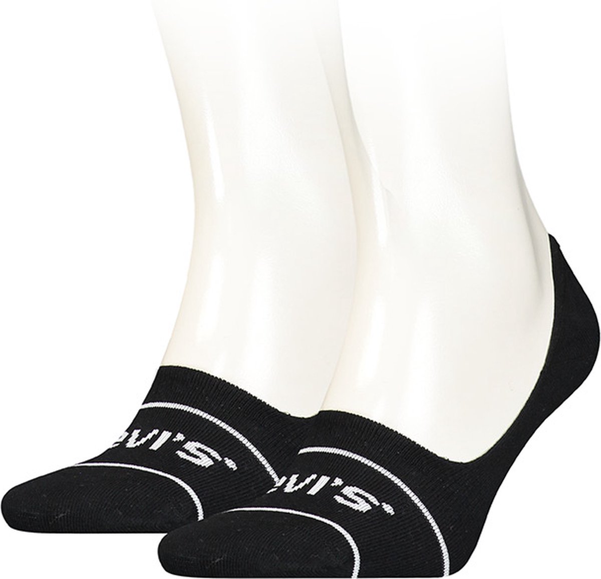 Levi’s unisex 2P footies sport Zwart