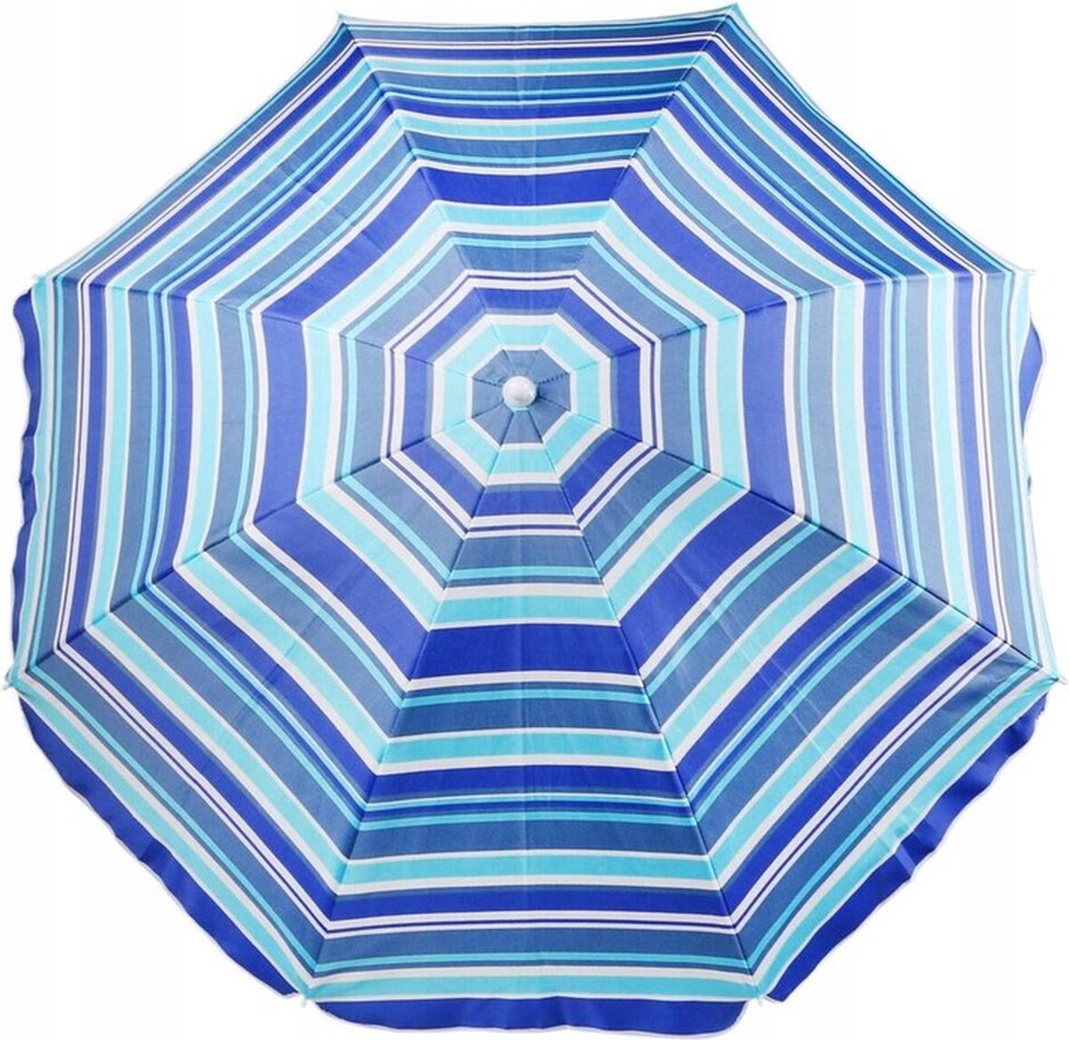 Terra Nation Strandscherm Au Kiri rPET parasol rond UPF 50 gerecycled 1,8m, blauw patroon, Groß