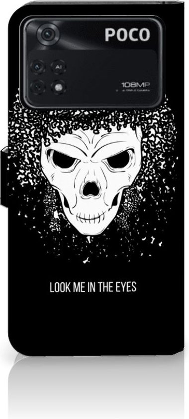 PU Cuir Premium Flip Case pour Xiaomi Poco X4 Pro 5G Coque Téléphone Crâne Cheveux