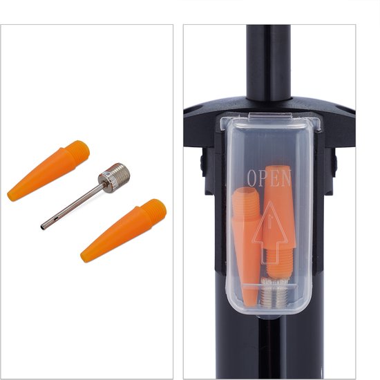 fietspomp manometer - dubbele kop - 3 adapters - hogedruk - universeel - vloerpomp — afbeelding 2