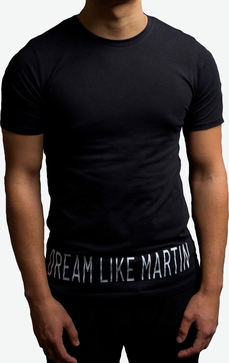DMNDBK AMSTERDAM - Heren slim fit t-shirt - zwart - D.L.M. F.L.M. - Maat L
