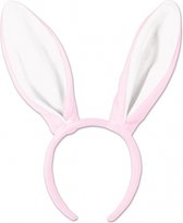 8x Diadeem met roze konijnen / hazen oren - Feest diadeem konijn / paashaas