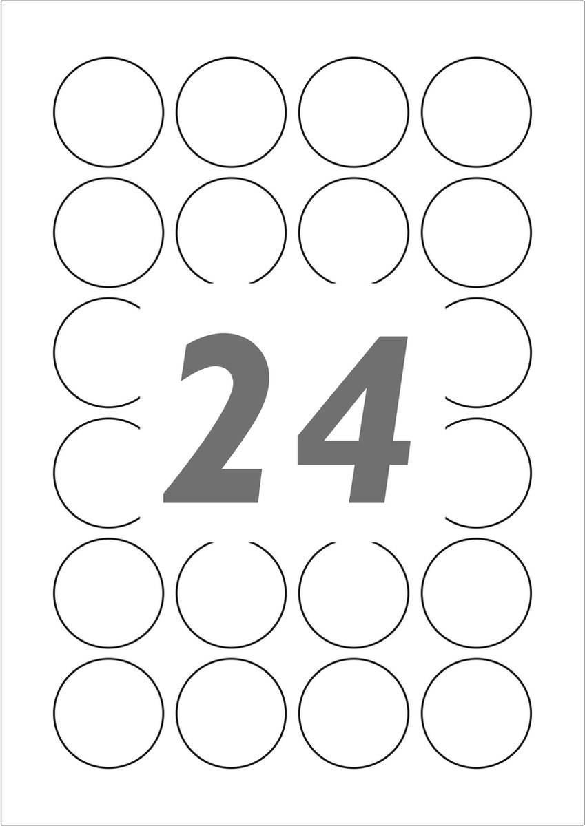 BeMatik Ronde witte zelfklevende etiketten voor A4printer 40 mm 100 vel
