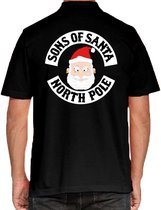 Foute kerst polo / poloshirt Sons of Santa North Pole - voor heren - kerstkleding / christmas outfit S