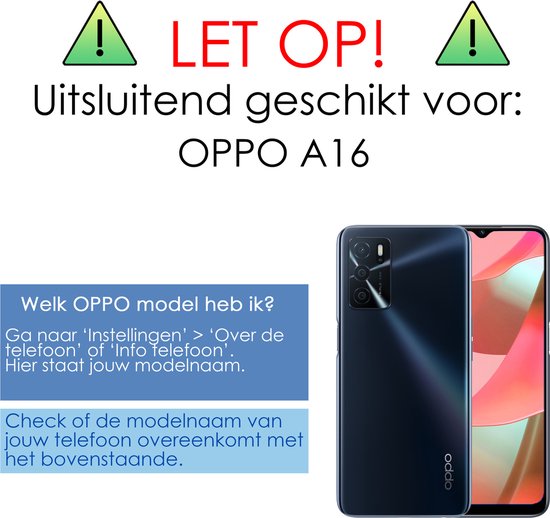 OPPO A16 Case Bookcase Flip Cover Book Case - Zwart