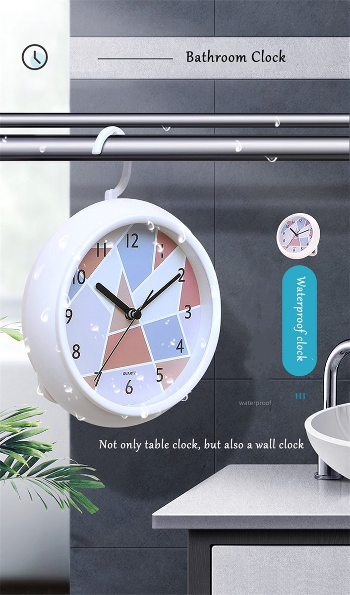 Quartz Badkamerklok Badkamer Klok Waterdicht Douche klok Badkamer