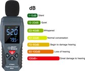 DSLMD - Decibelmeter - Smart Sensor -Zwart - db meter- Temperatuurmeter binnen - Temperatuurmeter zwembad -Temperatuurmeter buiten - temperatuurmeter bbq - Tachometer - Geluidsniveaumeter