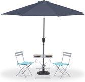 Relaxdays parasol Ø 300 cm - tuinparasol - kantelbaar - zonwering - polyester - antraciet