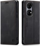 Hoesje geschikt voor Huawei P50 Pro - Wallet Book Case - Magneetsluiting - met RFID bescherming - Zwart