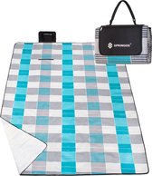 Springos Picknickkleed | Picknickdeken | Buitenkleed | Picknick | 300 x 200 cm | Blauw/Grijs