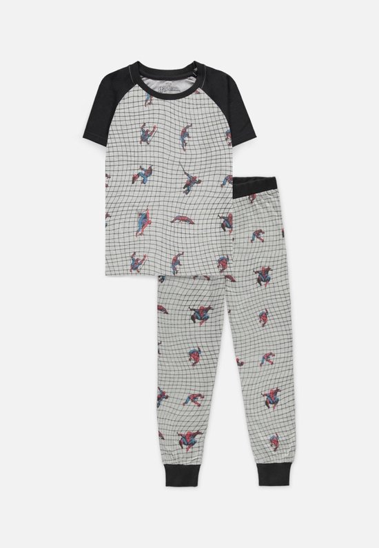 Pyjama Enfant Marvel SpiderMan - Kids 134/140 - All Over Print Grijs