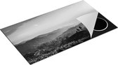Chefcare Inductie Beschermer Zonsondergang op een Thee Plantage - Zwart Wit - 91,6x52,7 cm - Afdekplaat Inductie - Kookplaat Beschermer - Inductie Mat