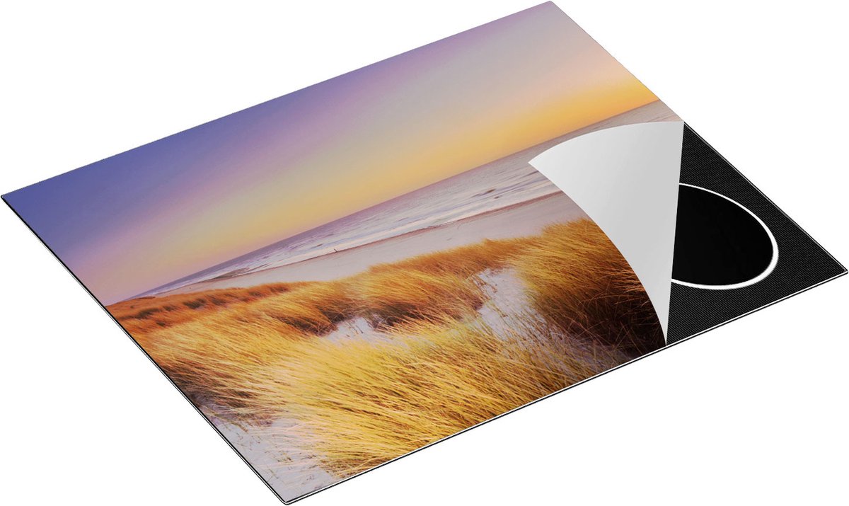 Chefcare Inductie Beschermer Strand en Zee met Zonsondergang - 65x55 cm - Afdekplaat Inductie - Kookplaat Beschermer - Inductie Mat