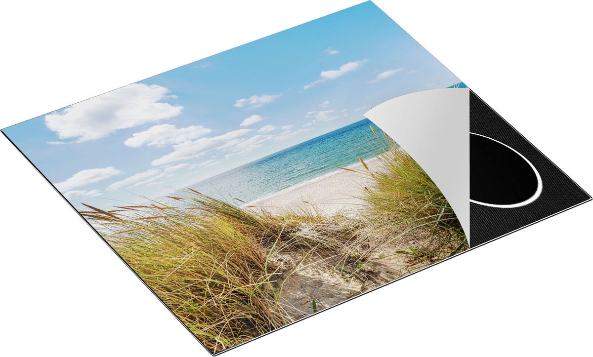 Chefcare Inductie Beschermer Strand en Zee vanuit Duinen - 58,3x51,3 cm - Afdekplaat Inductie - Kookplaat Beschermer - Inductie Mat