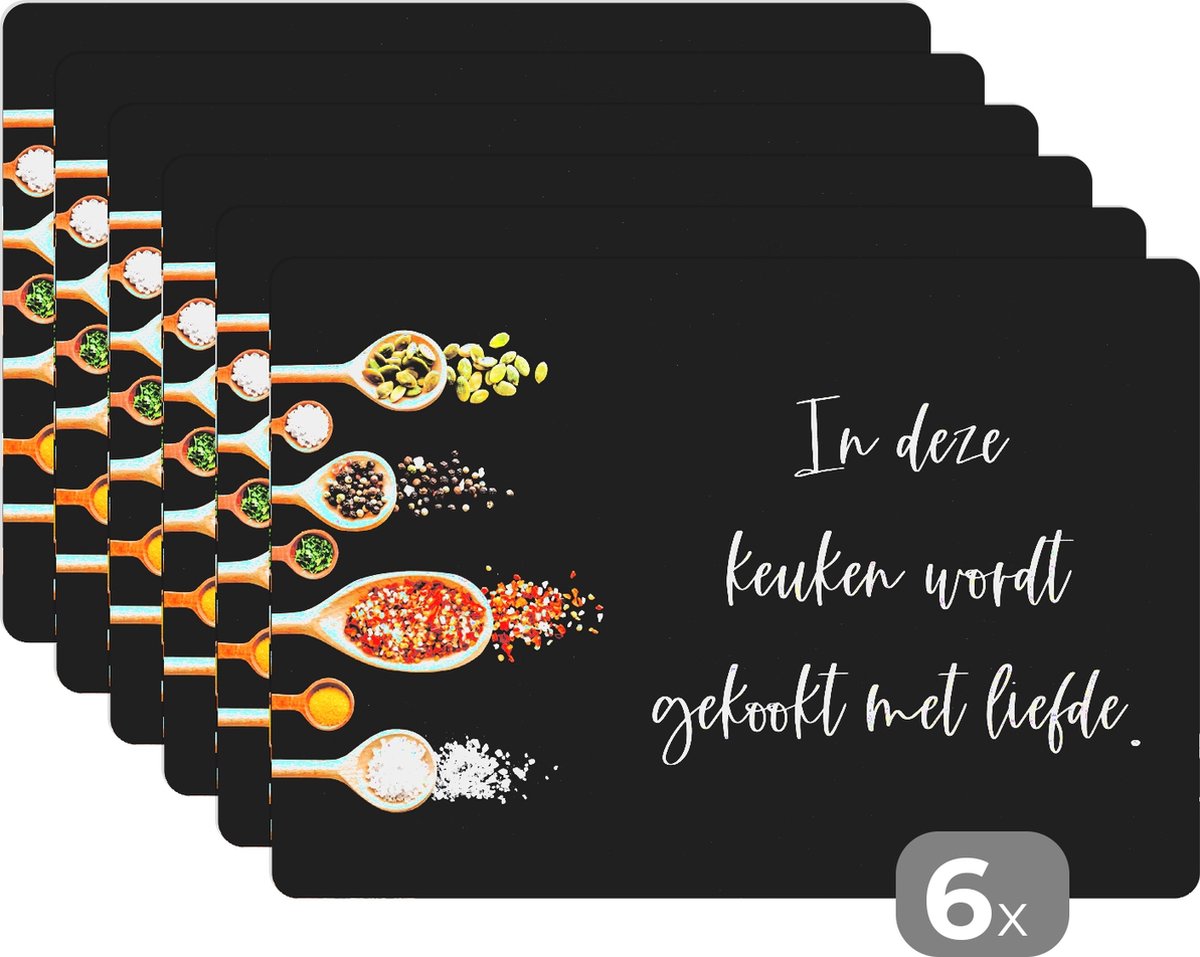 Placemat Quotes Keuken Spreuken In deze keuken wordt gekookt