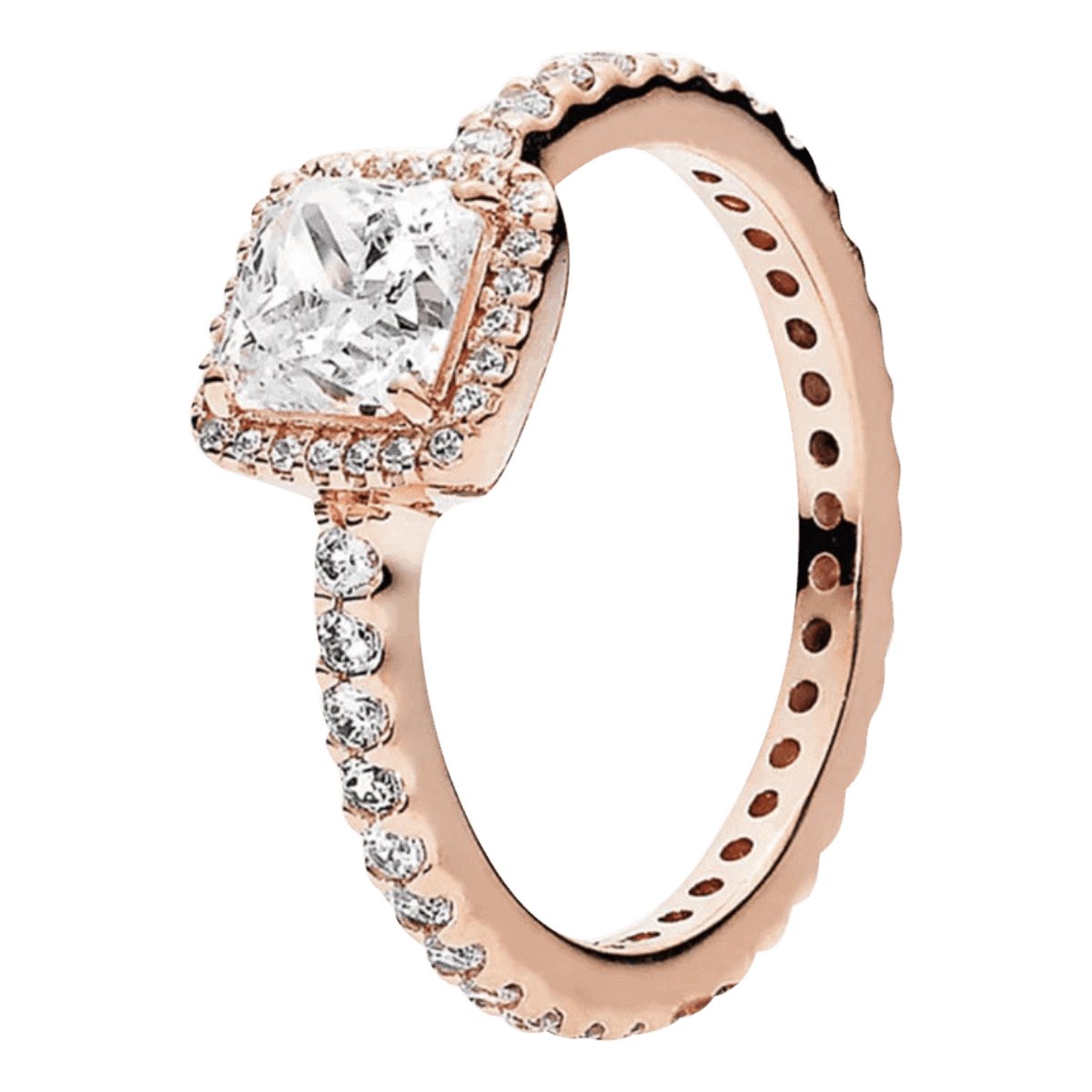 Tracelet - Zilveren Ringen - Ring rosé met XL zirkonia | 925 Sterling Zilver - 925 Keurmerk Stempel - 925 Zilver Certificaat - In Leuke Cadeauverpakking