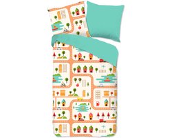 Good Morning Roadmap - Dekbedovertrek - Eenpersoons - 140x200/220 cm - Multi kleur