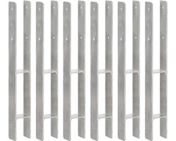 vidaXL - Grondankers - 6 - st - 7x6x60 - cm - gegalvaniseerd - staal - zilverkleurig