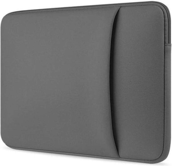 Case2go - Laptop Sleeve geschikt voor Macbook en Laptop - met extra vak voor Tablet - 15.4 inch - Grijs
